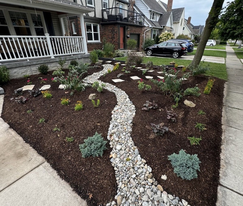 Sustainable river rock garden Sustainable river rock garden